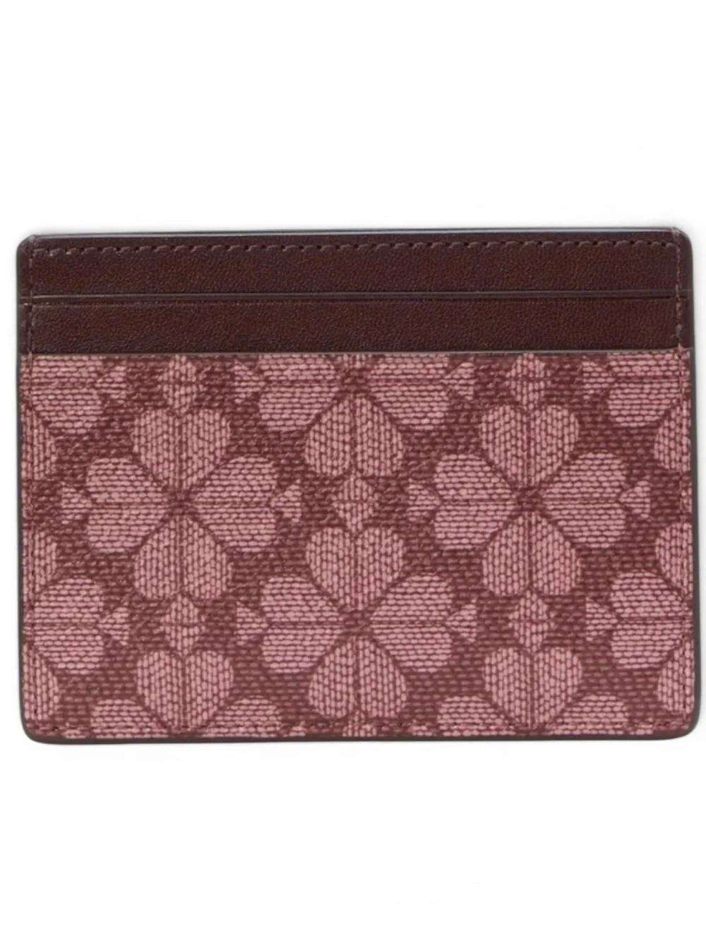 Kate Spade New York Spade Flower Slim Card Holder Wallet Grenache NWT